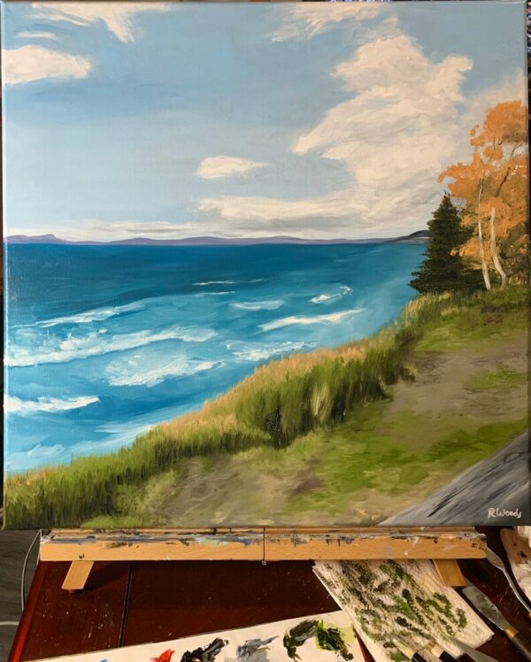 Lake Superior at Pebble Beach, Marathon - Oil Painting on Canvas - Image 2